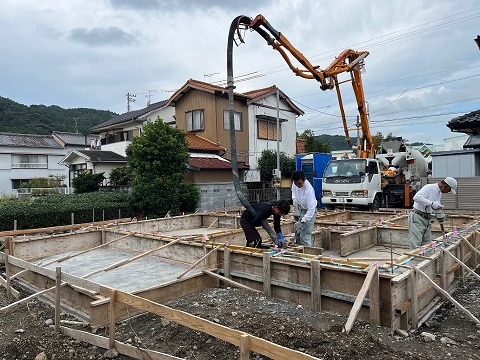 島田市金谷根岸町W様邸コンクリート打設