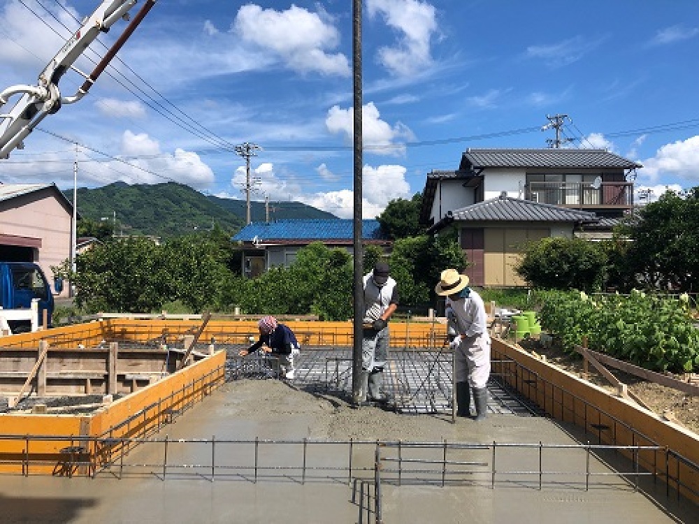 清水区K様邸スラブコンクリート打設