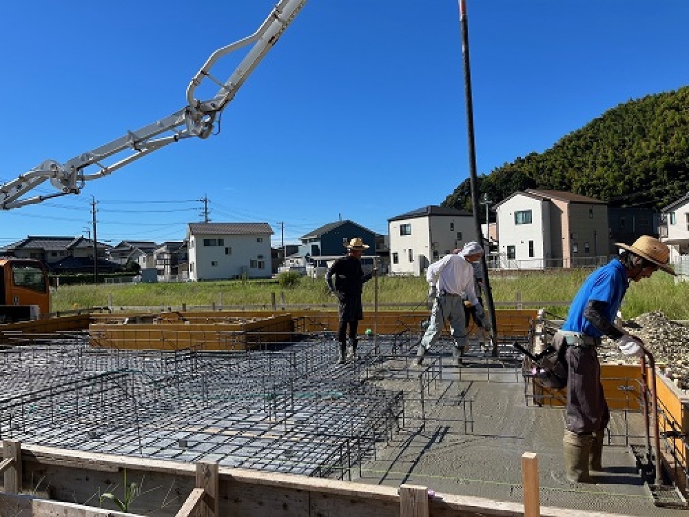 島田市阿知ケ谷Y様邸コンクリート打設