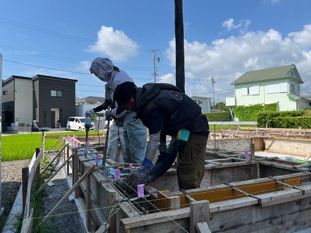 焼津市小土N様邸立上りコンクリート打設2